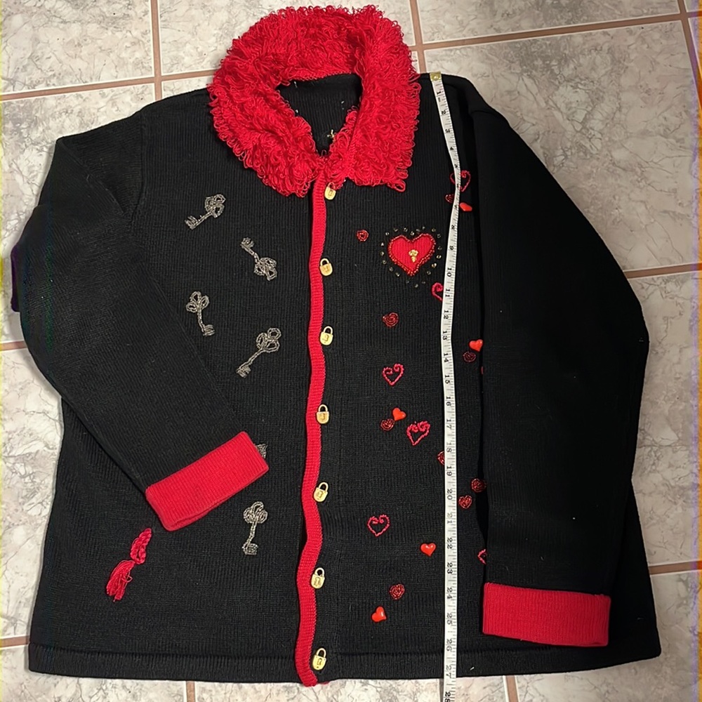 Vintage Storybook Key to my Heart sweater XXL - Picture 9 of 9